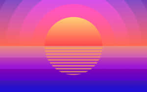 Reflection Of A Retro Sunset. Wallpaper