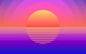 Reflection Of A Retro Sunset. Wallpaper