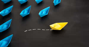 Reflection Of City Skyline Through Glass Wallpaper