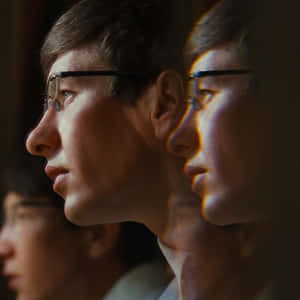 Reflective Profile Double Exposure Wallpaper