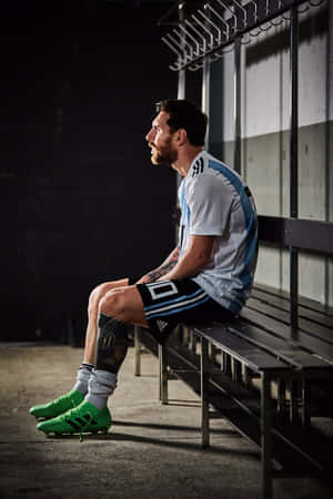 Reflective_ Soccer_ Player_ Bench_ Moment Wallpaper