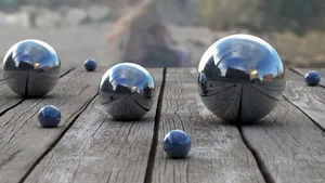 Reflective Spheres Depth Effect Wallpaper
