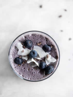 Refreshing Blueberry Smoothie Wallpaper