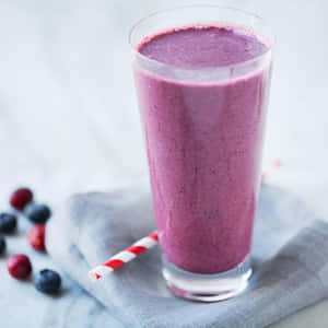 Refreshing Blueberry Smoothie Wallpaper