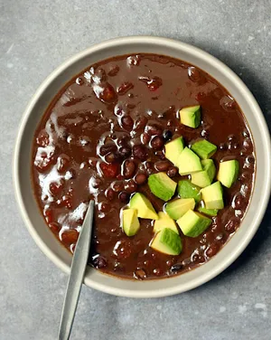 Refreshing Bowl Of Black Bean Soup Wallpaper