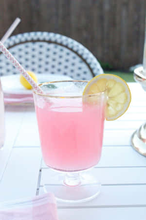 Refreshing Pink Lemonade On A Sunny Day Wallpaper