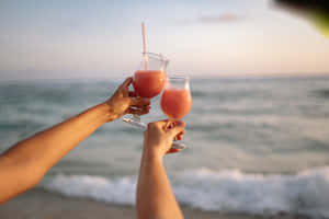 Refreshing Summer Drink With Citrus Fruits And Mint= Wallpaper