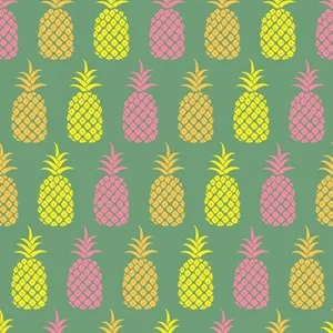 Refreshingly Colored Pineapple Pattern Wallpaper