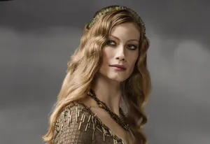 Regal Blonde Woman Portrait Wallpaper