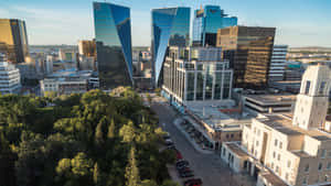 Regina Skyline Downtown Aerial View Wallpaper
