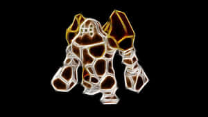 Regirock Made Of Neon Lights Wallpaper