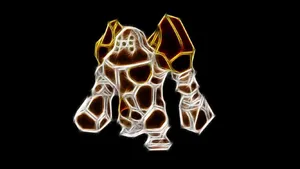 Regirock Made Of Neon Lights Wallpaper