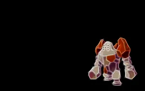 Regirock Made Of Neon Lights With Black Backdrop Wallpaper