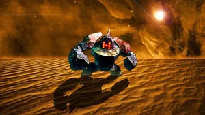 Regirock Wandering The Desert With Red Eyes Wallpaper