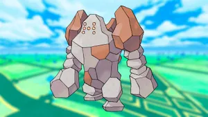 Regirock With A Green Backdrop Wallpaper