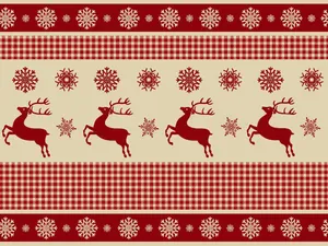 Reindeer Pattern Christmas Fabric Design Wallpaper