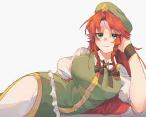 Relaxed Hong Meiling Illustration Wallpaper