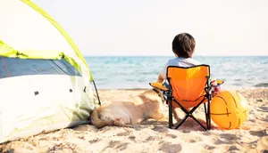 Relaxing Beach Camping Adventure Wallpaper