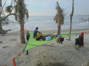 Relaxing Beach Camping Adventure Wallpaper