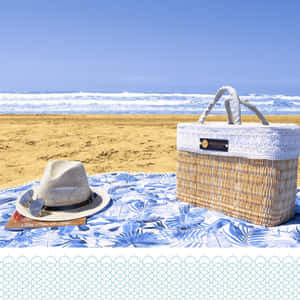 Relaxing Beach Picnic On A Sunny Day Wallpaper