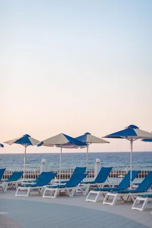 Relaxing Beach Sunbed Wallpaper