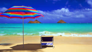 Relaxing Beach Sunbed By The Ocean Wallpaper