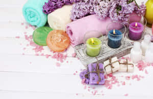 Relaxing Spa Accessories Setup Wallpaper