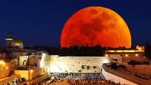 Religious Wailing Wall Moon Wallpaper