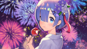 Rem In Fireworks Wallpaper