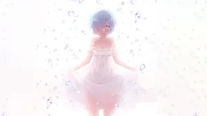 Rem In White Dress Wallpaper