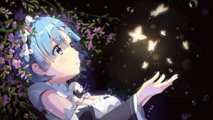 Rem With Glowing Butterflies Wallpaper