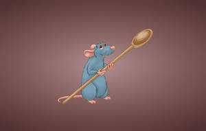 Remy And Wooden Spoon Of Ratatouille Wallpaper