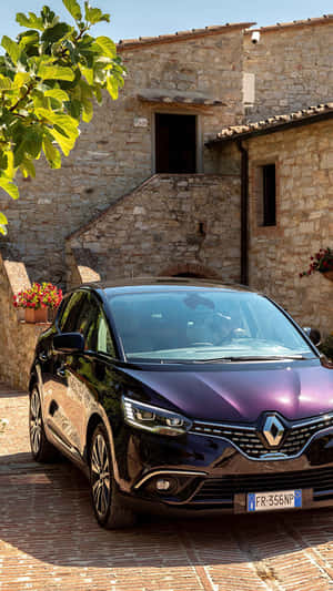 Renault Scenic Elegant Design Stone Building Backdrop Wallpaper