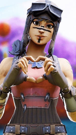 Renegade Raider Fortnite Heart Sign Wallpaper