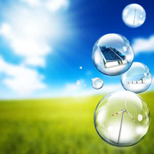 Renewable Energy Bubbles Sky Background Wallpaper