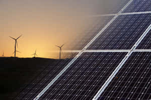Renewable Energy Sources In Vast Landscape Wallpaper