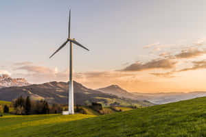 Renewable Energy Wind And Solar Power Stations Wallpaper