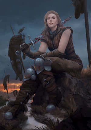 Renfri Warrior Woman Fantasy Art Wallpaper