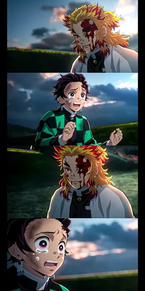 Rengoku And Tanjiro Teaming Up For An Epic Battle Wallpaper