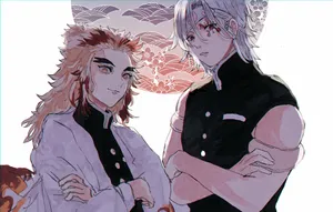 Rengoku And Tengen: A Powerful Duo Wallpaper