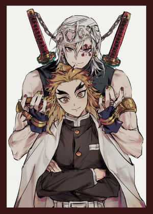 Rengoku And Tengen: Fearless Demon Slayers Wallpaper