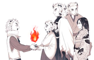Rengoku Family Flame Passing Wallpaper