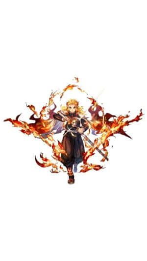 Rengoku Minimalist - The Flame Hashira Wallpaper