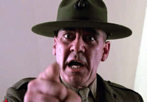 Renowned American Actor R. Lee Ermey In Character Wallpaper