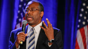 Renowned Neurosurgeon Ben Carson Expressing His Views Wallpaper