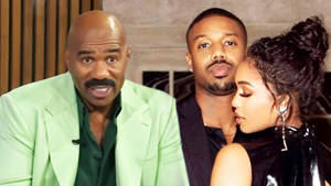 Renowned Television Host, Steve Harvey, Sharing A Moment With Hollywood Actor Michael B. Jordan Wallpaper