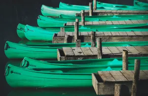 Repetitive Green Boats [wallpaper] Wallpaper