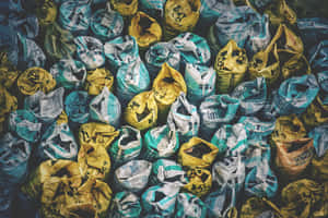 Repetitive Yellow Sacks [wallpaper] Wallpaper