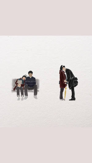 Reply 1988 Deok-sun And Jung-hwan Watercolor Wallpaper