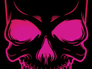 Represent A Fearless Attitude With Pink Skull Art Wallpaper